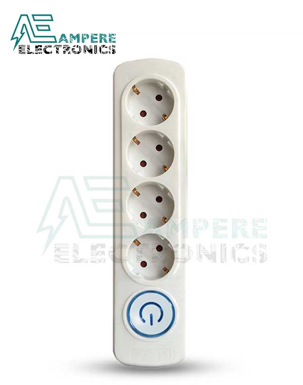 Elios PREMIO 4 Sockets Power Strip, 2 Meter Long Extension Cord